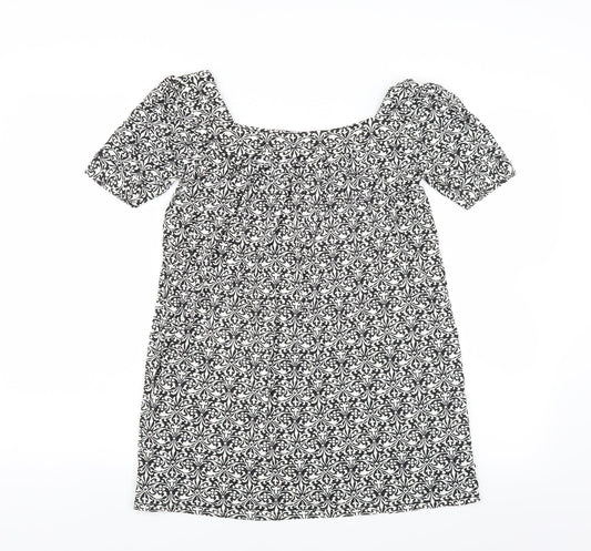 Matalan Womens Black Floral  Basic Blouse Size 8