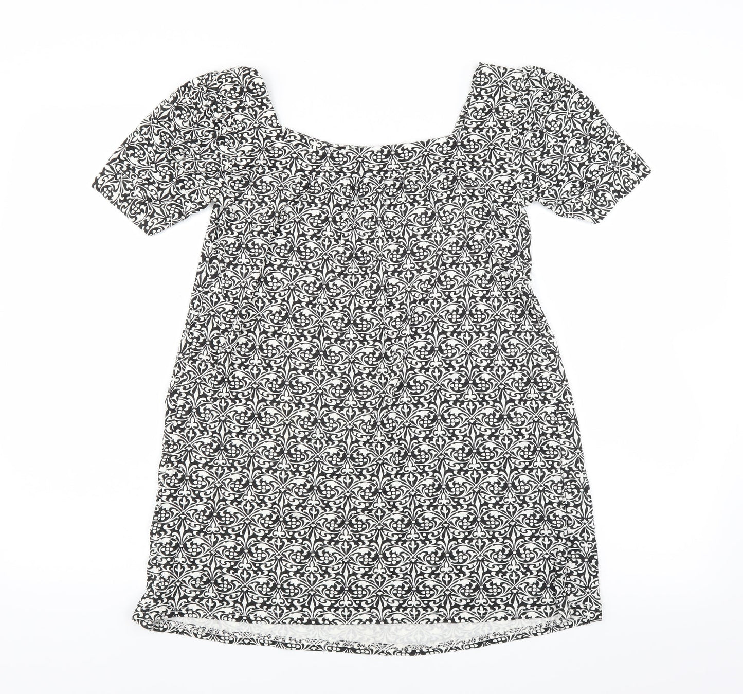 Matalan Womens Black Floral  Basic Blouse Size 8