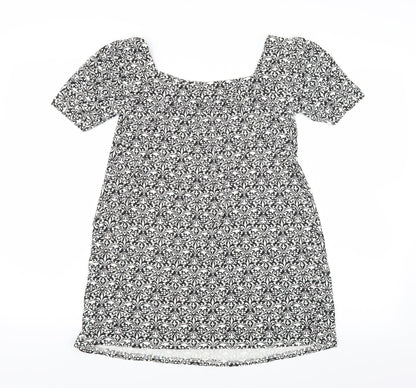 Matalan Womens Black Floral  Basic Blouse Size 8