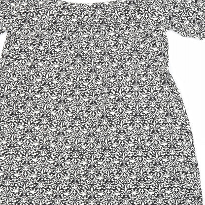 Matalan Womens Black Floral  Basic Blouse Size 8