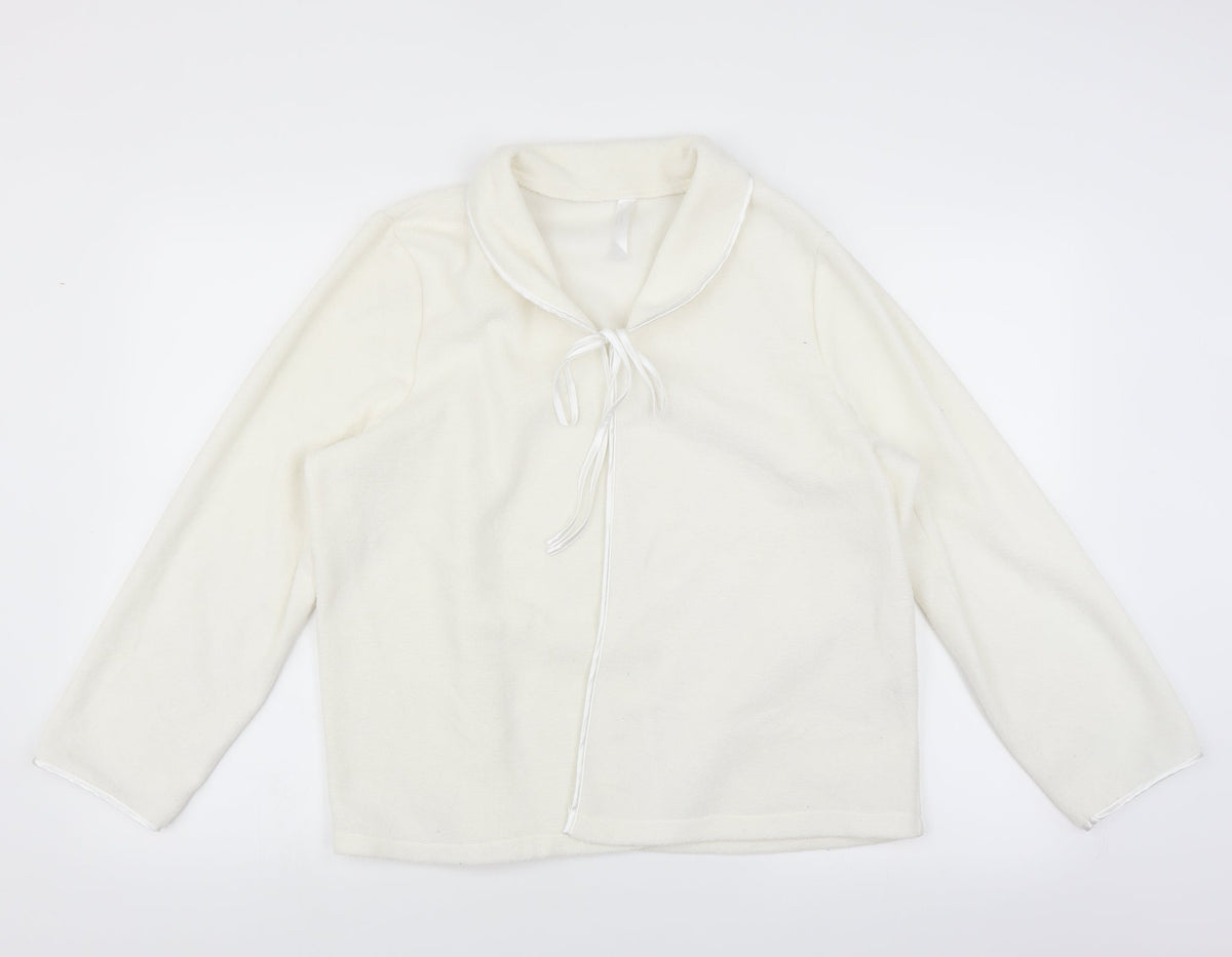 Bonmarché Womens White Solid Top Pyjama Top Size 16