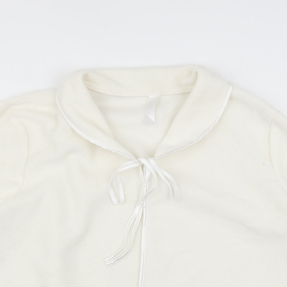 Bonmarché Womens White Solid Top Pyjama Top Size 16