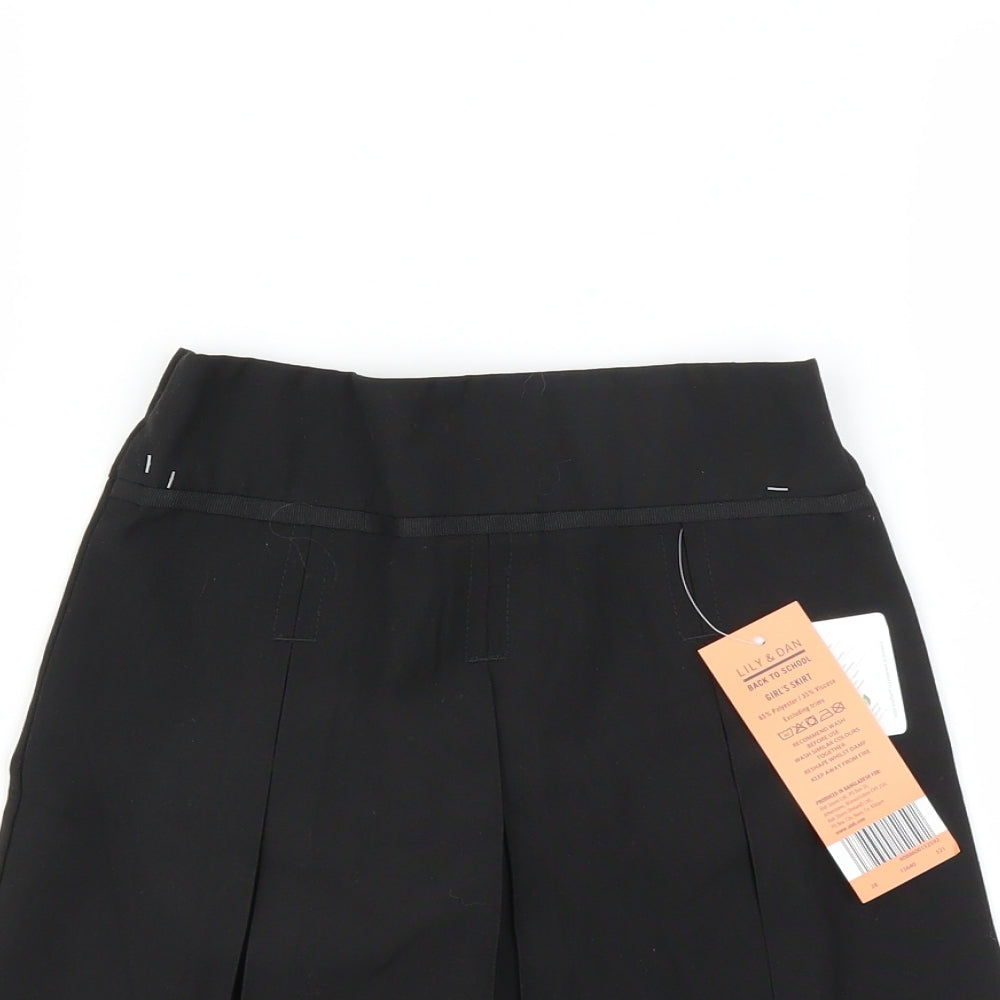 Lily & Dan Girls Black   A-Line Skirt Size 5-6 Years - pleated