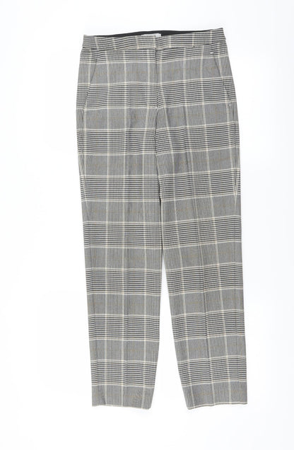H&M Womens Grey Plaid  Trousers  Size 8 L25 in