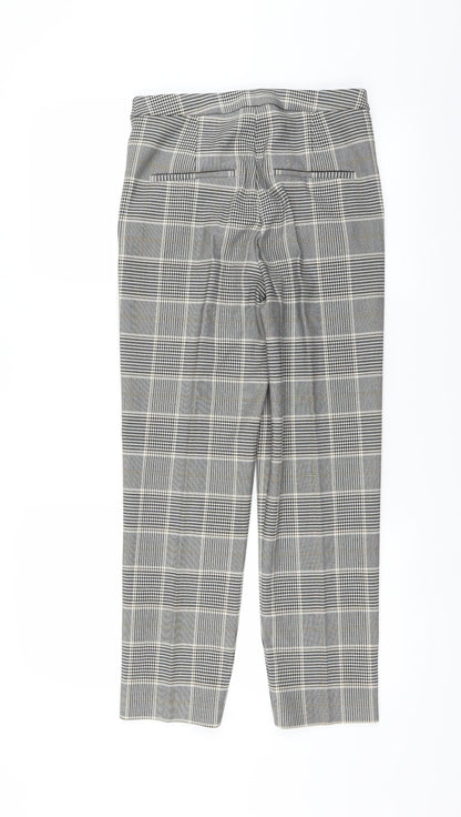 H&M Womens Grey Plaid  Trousers  Size 8 L25 in