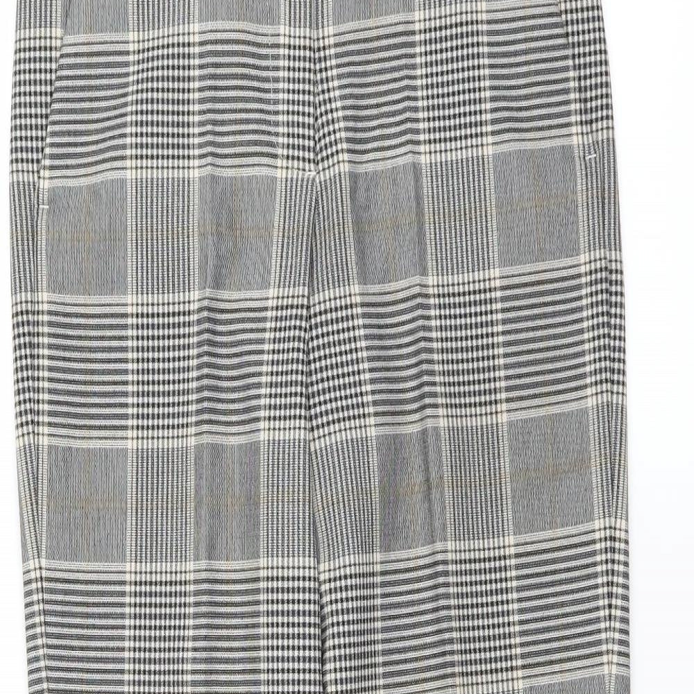 H&M Womens Grey Plaid  Trousers  Size 8 L25 in