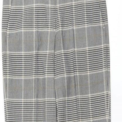 H&M Womens Grey Plaid  Trousers  Size 8 L25 in