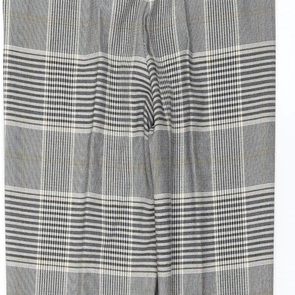 H&M Womens Grey Plaid  Trousers  Size 8 L25 in