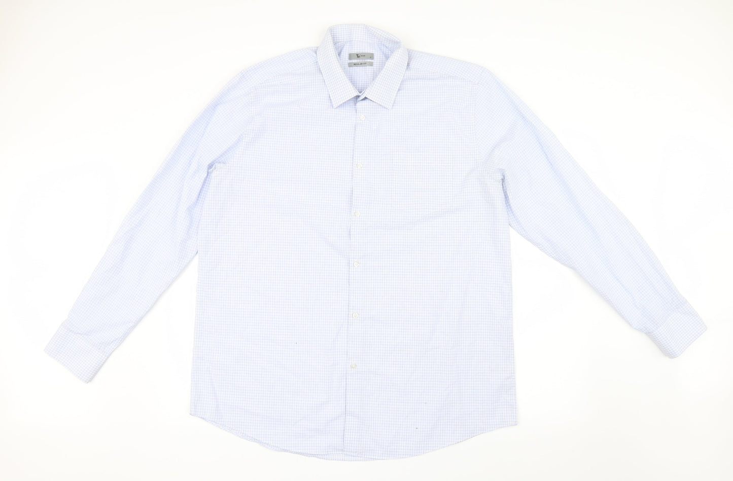 Tu  Mens Blue Check   Button-Up Size 17