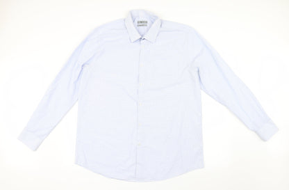 Tu  Mens Blue Check   Button-Up Size 17