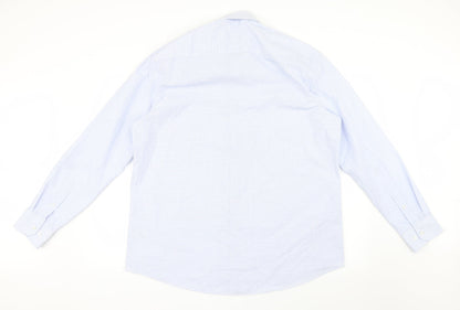 Tu  Mens Blue Check   Button-Up Size 17