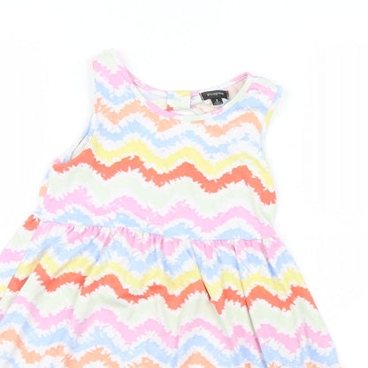 Picapino Girls Red Geometric  Shirt Dress  Size 6 Years