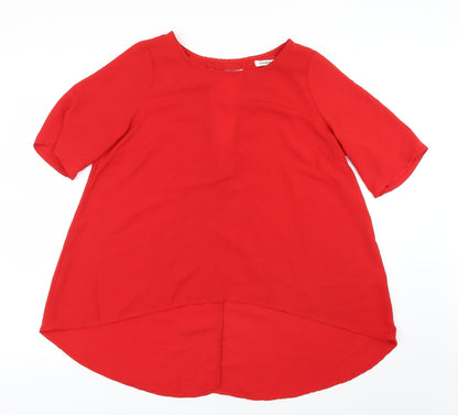 Womens UK Size 10 Glamorous Red Basic Blouse