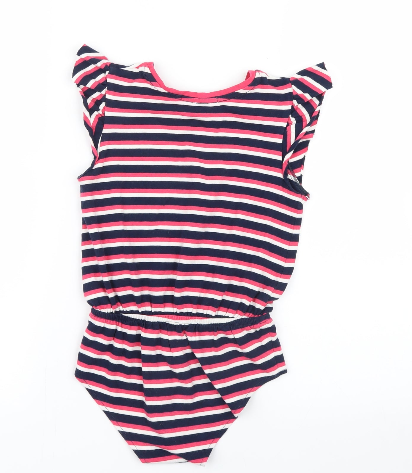 Marks and Spencer Girls Pink Striped  Basic T-Shirt Size 6-7 Years