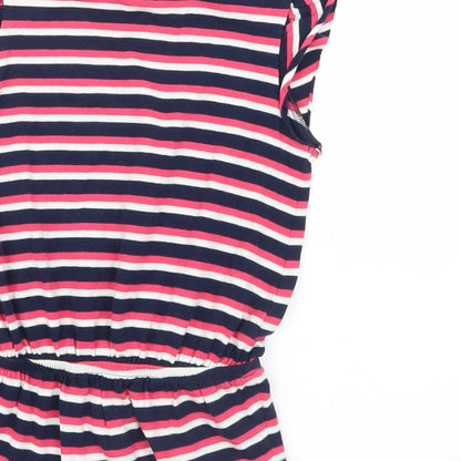 Marks and Spencer Girls Pink Striped  Basic T-Shirt Size 6-7 Years