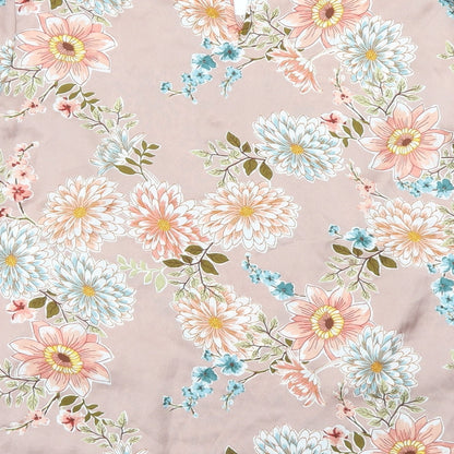 F&F Womens Pink Floral Satin Basic Blouse Size 10