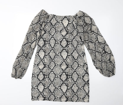 New Look Womens Grey Animal Print  Sheath  Size 12