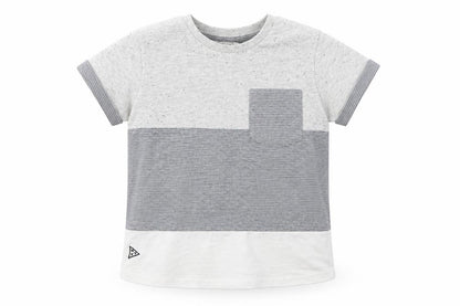 Next Boys Grey Striped  Basic T-Shirt Size 4 Years
