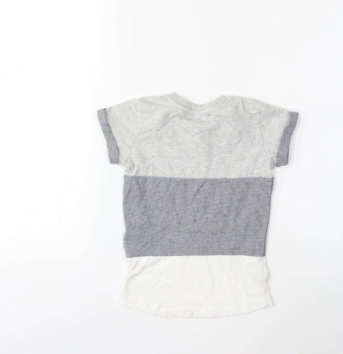 NEXT Boys Grey Striped  Basic T-Shirt Size 4 Years