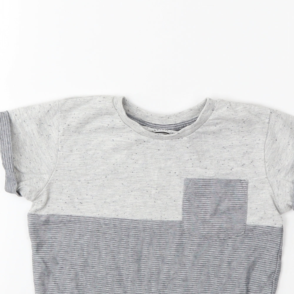 NEXT Boys Grey Striped  Basic T-Shirt Size 4 Years