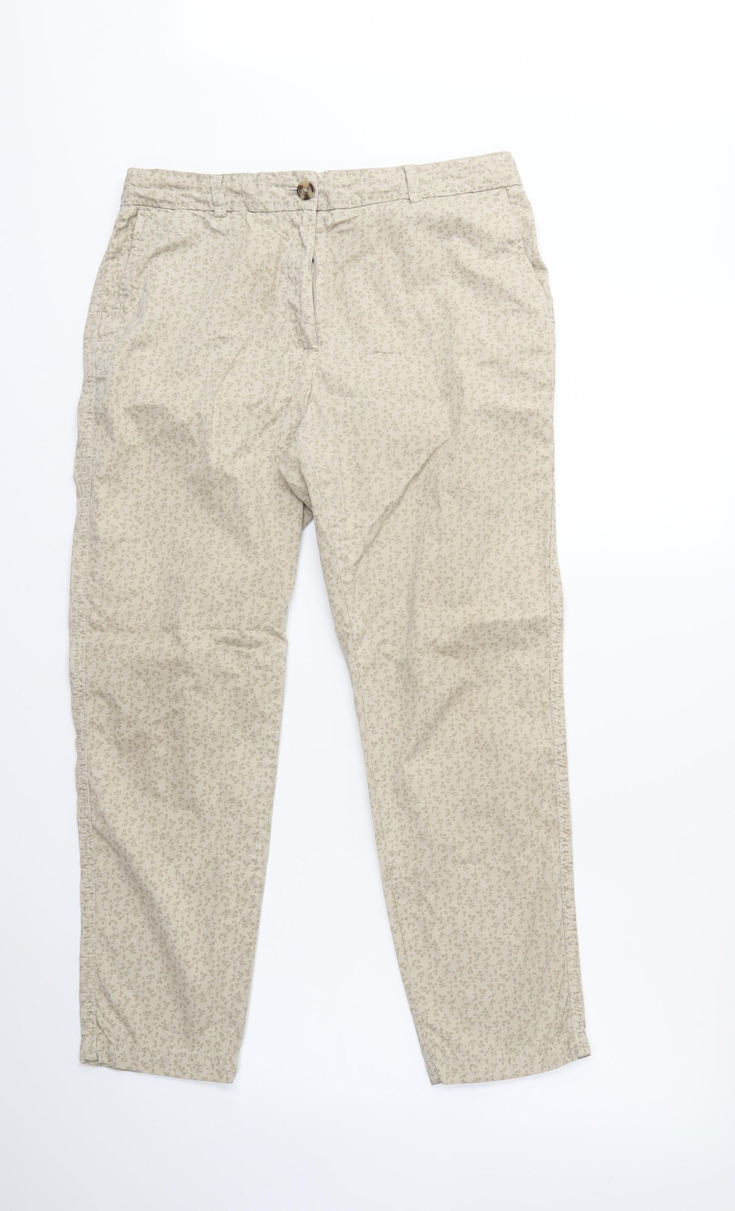 Womens UK Size 10 Marks and Spencer Regular Fit  Beige Trousers