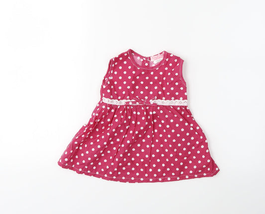 Isabelle Rose Collection Baby Pink Polka Dot  Fit & Flare  Size 12-18 Months