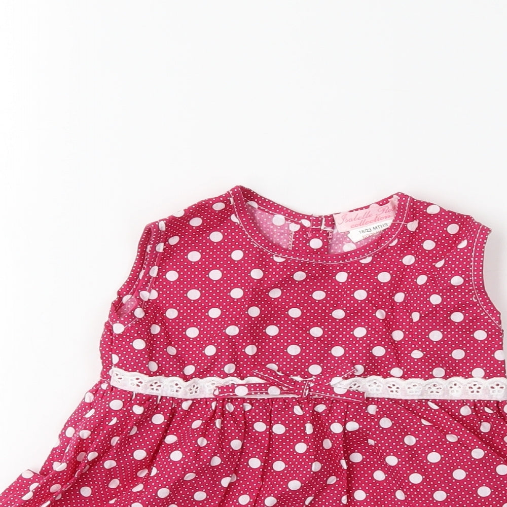 Isabelle Rose Collection Baby Pink Polka Dot  Fit & Flare  Size 12-18 Months