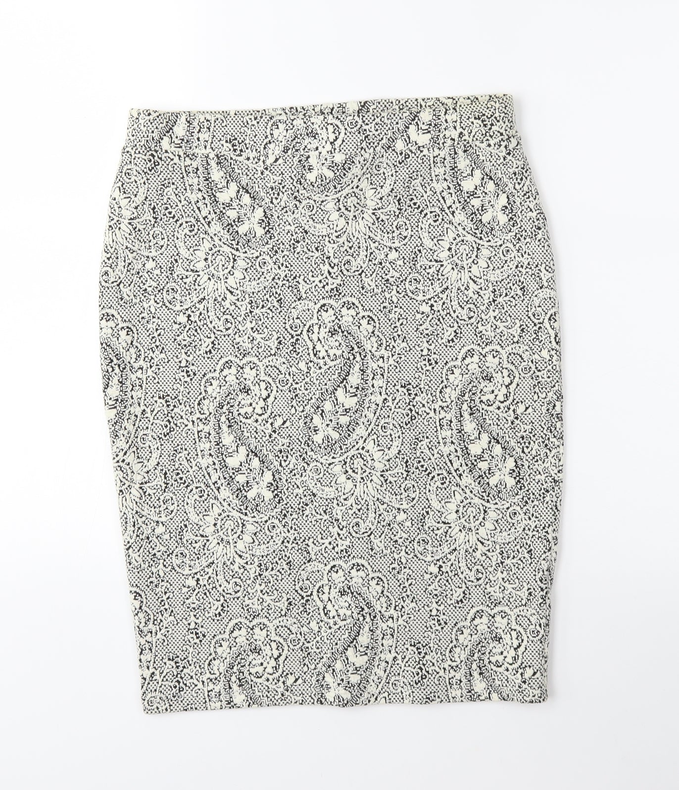 F&F Womens White Floral  Straight & Pencil Skirt Size 12