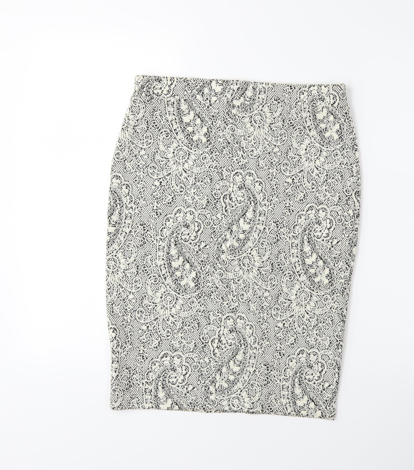 F&F Womens White Floral  Straight & Pencil Skirt Size 12