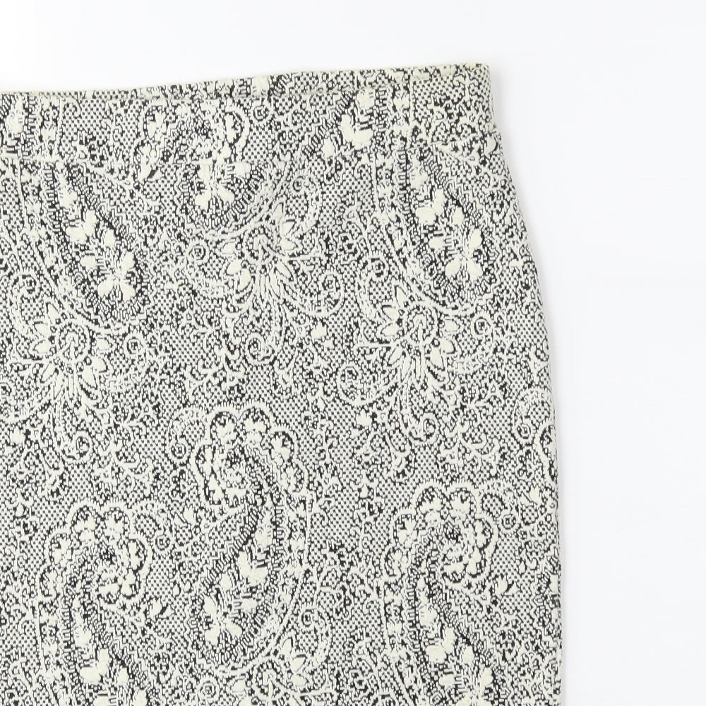 F&F Womens White Floral  Straight & Pencil Skirt Size 12