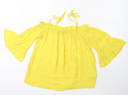 Womens UK Size 8 Dorothy Perkins Yellow Basic Blouse