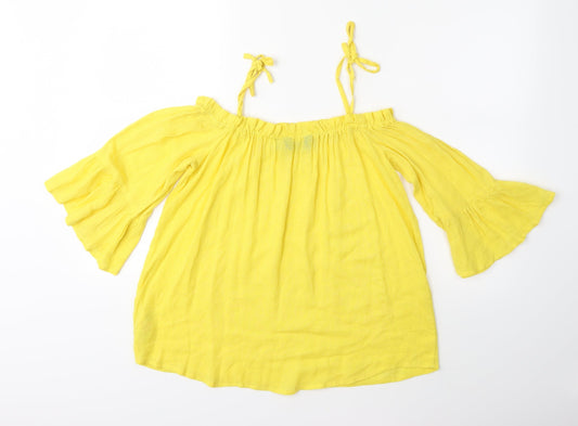 Womens UK Size 8 Dorothy Perkins Yellow Basic Blouse