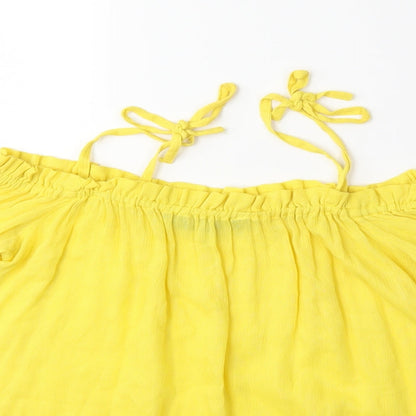 Womens UK Size 8 Dorothy Perkins Yellow Basic Blouse