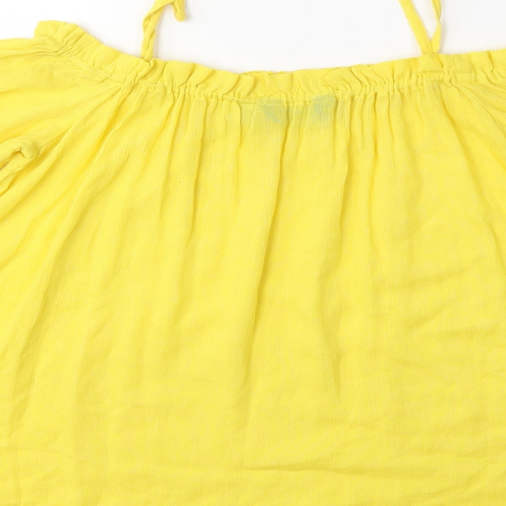 Womens UK Size 8 Dorothy Perkins Yellow Basic Blouse