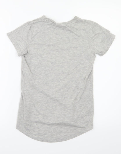 Primark Girls Grey Animal Print  Basic T-Shirt Size 10-11 Years