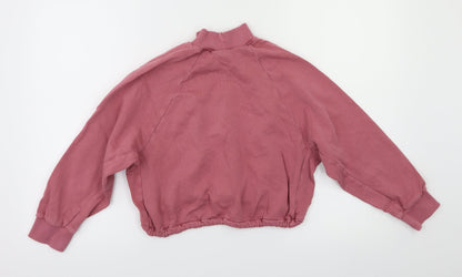 Next  Girls Pink Houndstooth  Pullover Jumper Size 9 Years