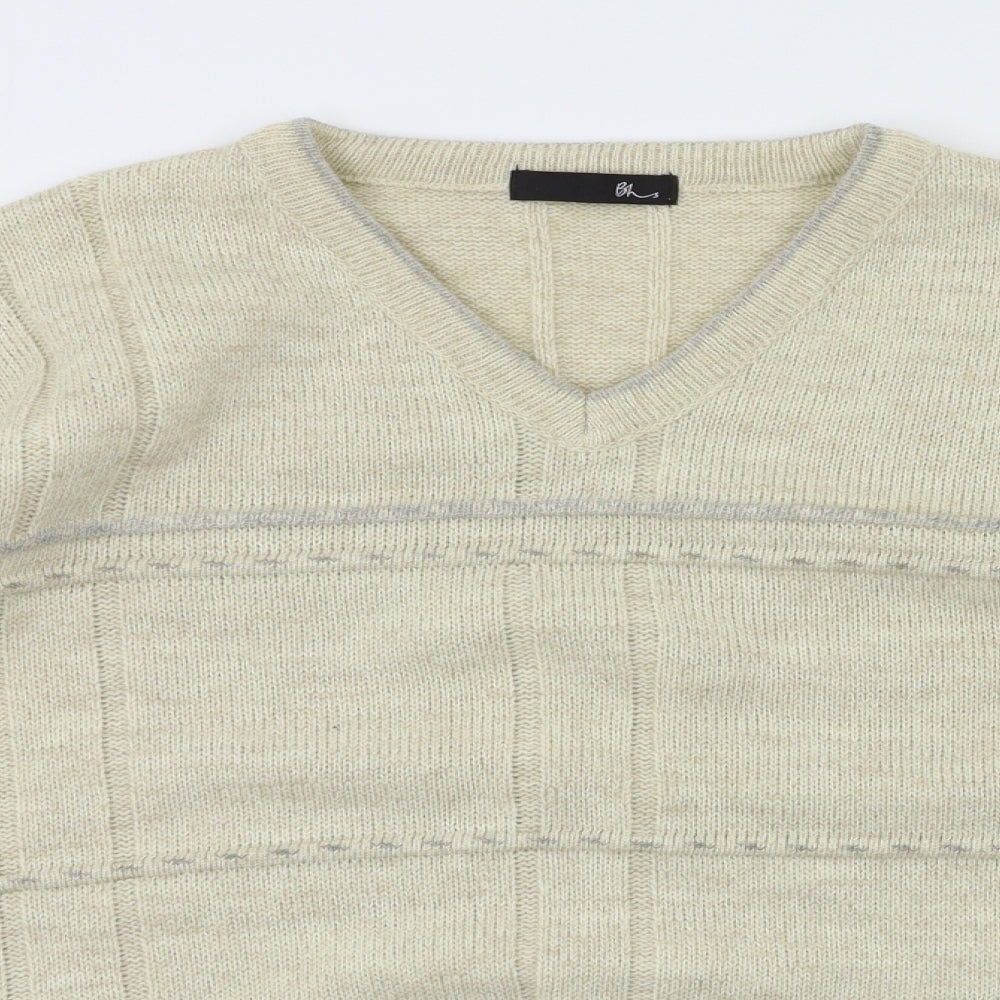 BHS Mens Beige   Pullover Jumper Size M