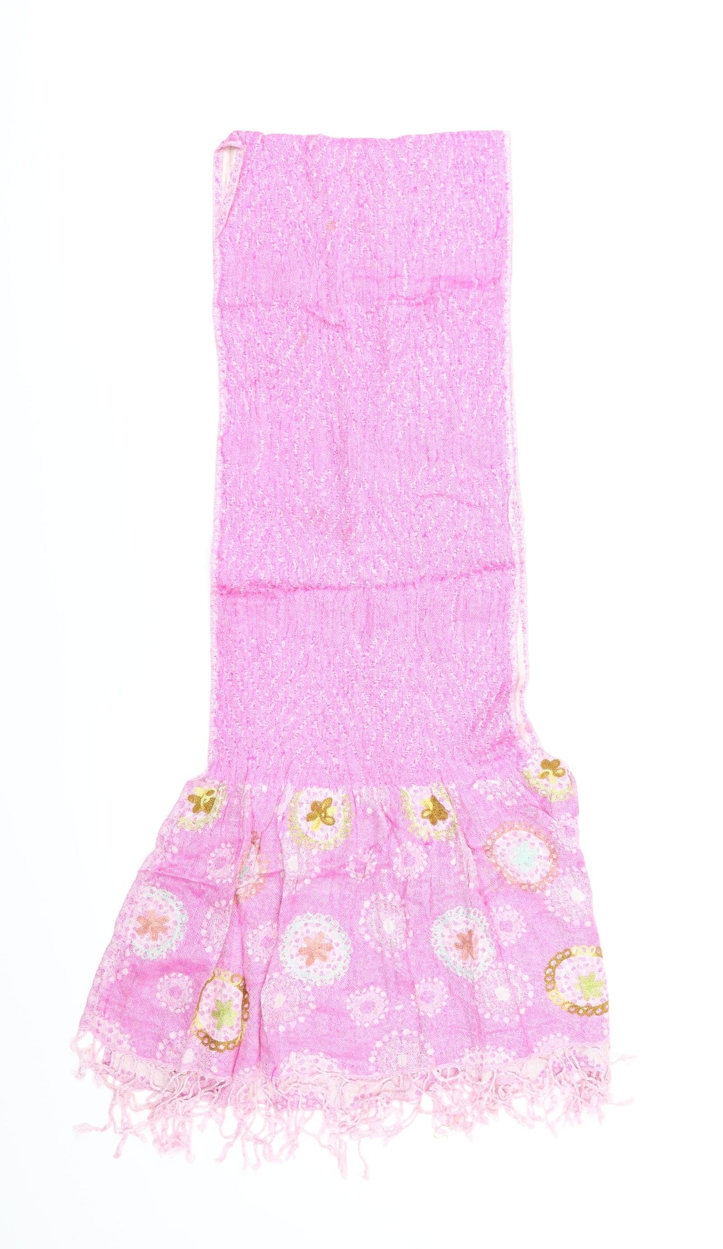 Preworn Womens Pink Floral   Scarf