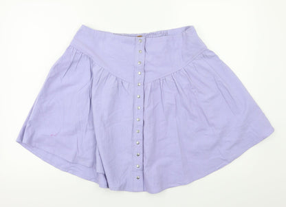 Three People  Womens Purple Houndstooth  Flare Skirt Size L