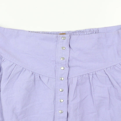 Three People  Womens Purple Houndstooth  Flare Skirt Size L