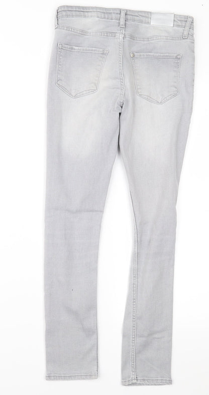 H&M Girls Grey  Denim Skinny Jeans Size 11 Years - Distressed