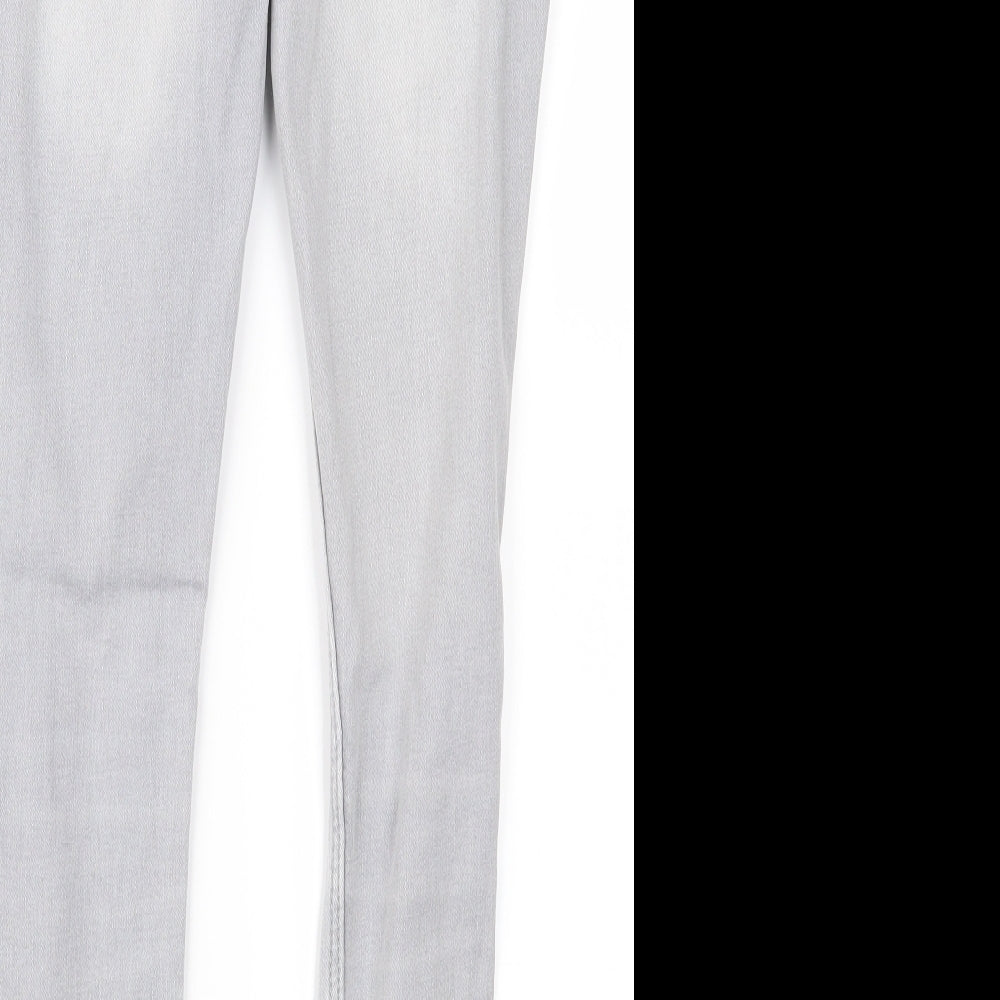 H&M Girls Grey  Denim Skinny Jeans Size 11 Years - Distressed