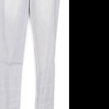 H&M Girls Grey  Denim Skinny Jeans Size 11 Years - Distressed
