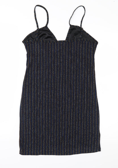 Cameo Rose Womens Black Striped  Slip Dress  Size 14
