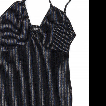Cameo Rose Womens Black Striped  Slip Dress  Size 14