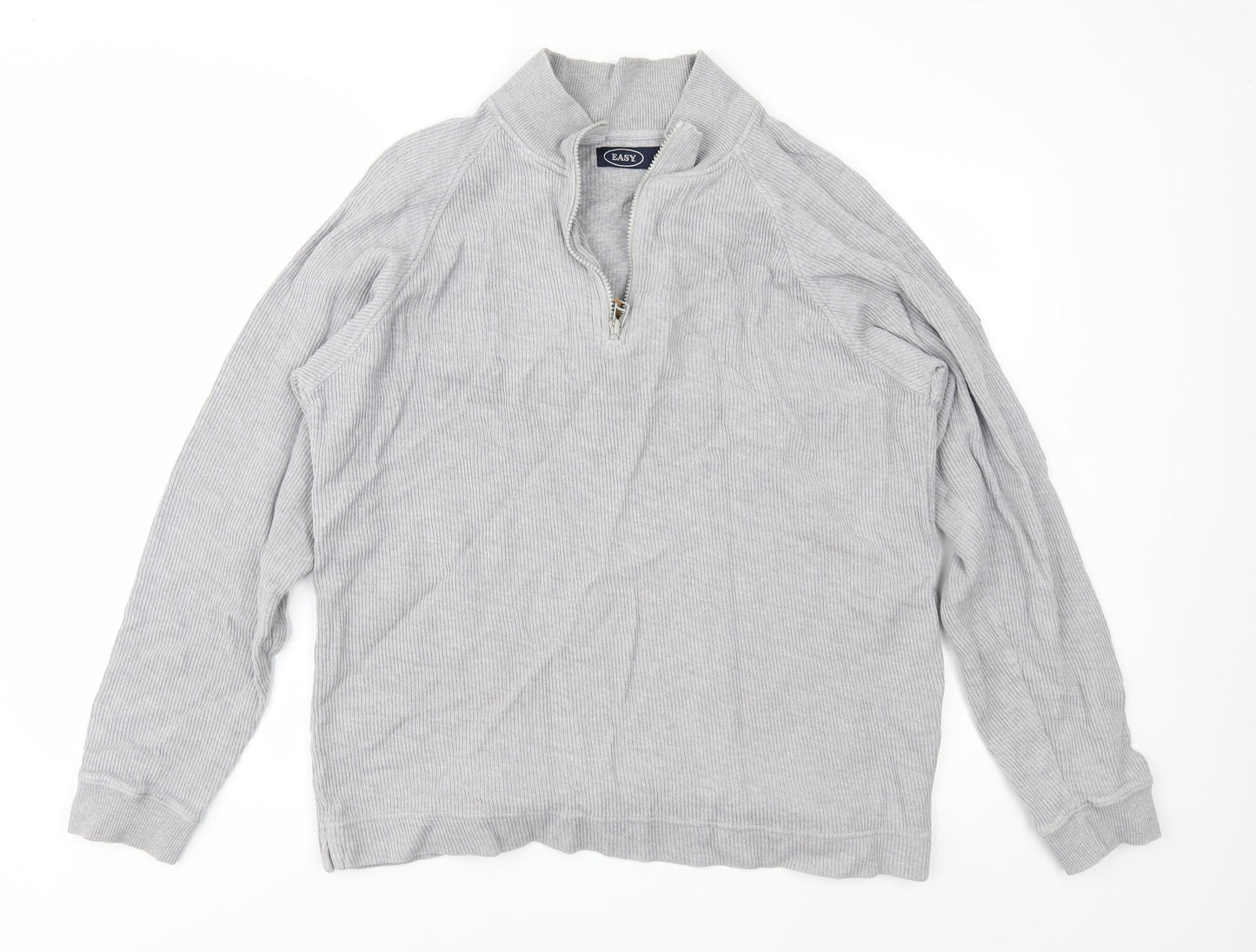 Easy Mens Grey  Knit Pullover Jumper Size L