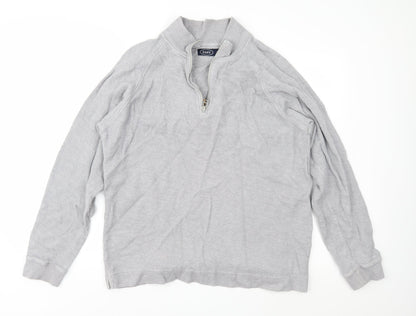 Easy Mens Grey  Knit Pullover Jumper Size L