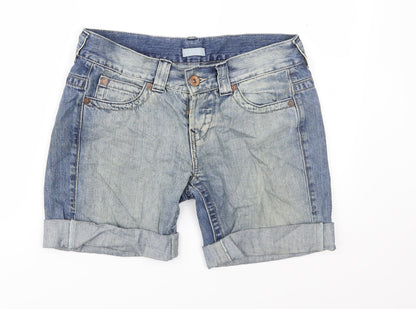 Topshop Womens Blue  Denim Cut-Off Shorts Size 28 in