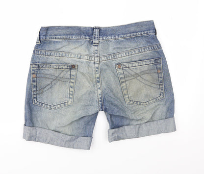 Topshop Womens Blue  Denim Cut-Off Shorts Size 28 in