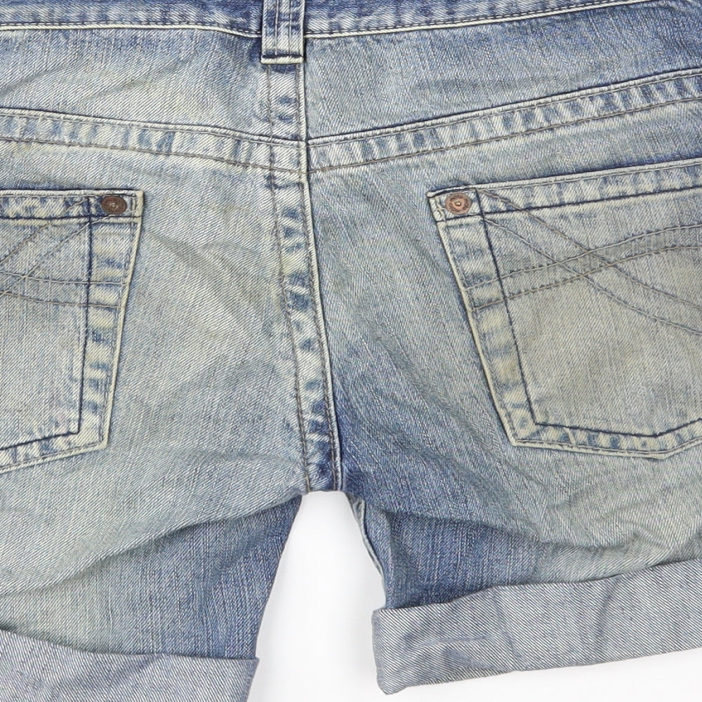 Topshop Womens Blue  Denim Cut-Off Shorts Size 28 in